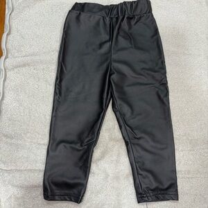 SHEIN Kids Black faux leather pants size 2-3T